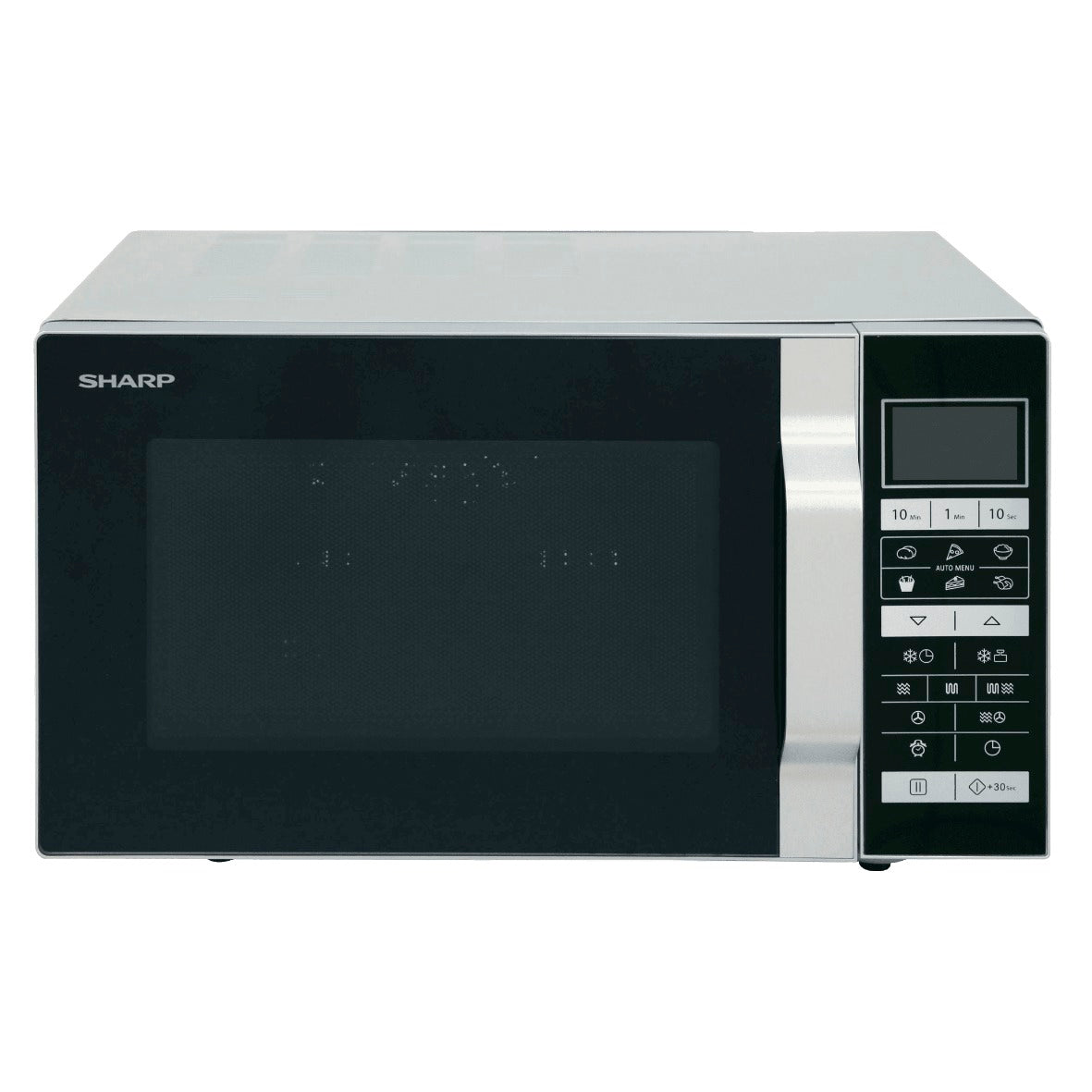 SHARP R-860S Mikrowelle 25L FledBed mit Grill + Heißluftfunktion Frontansicht
