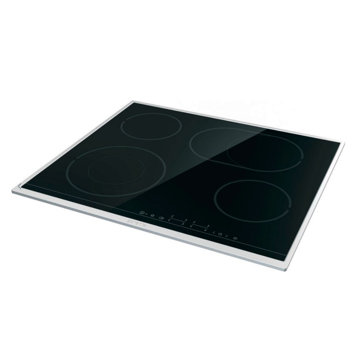 Frontansicht gorenje ECT643BX Autarkes Glaskeramikkochfeld 60cm mit Edelstahlrahmen