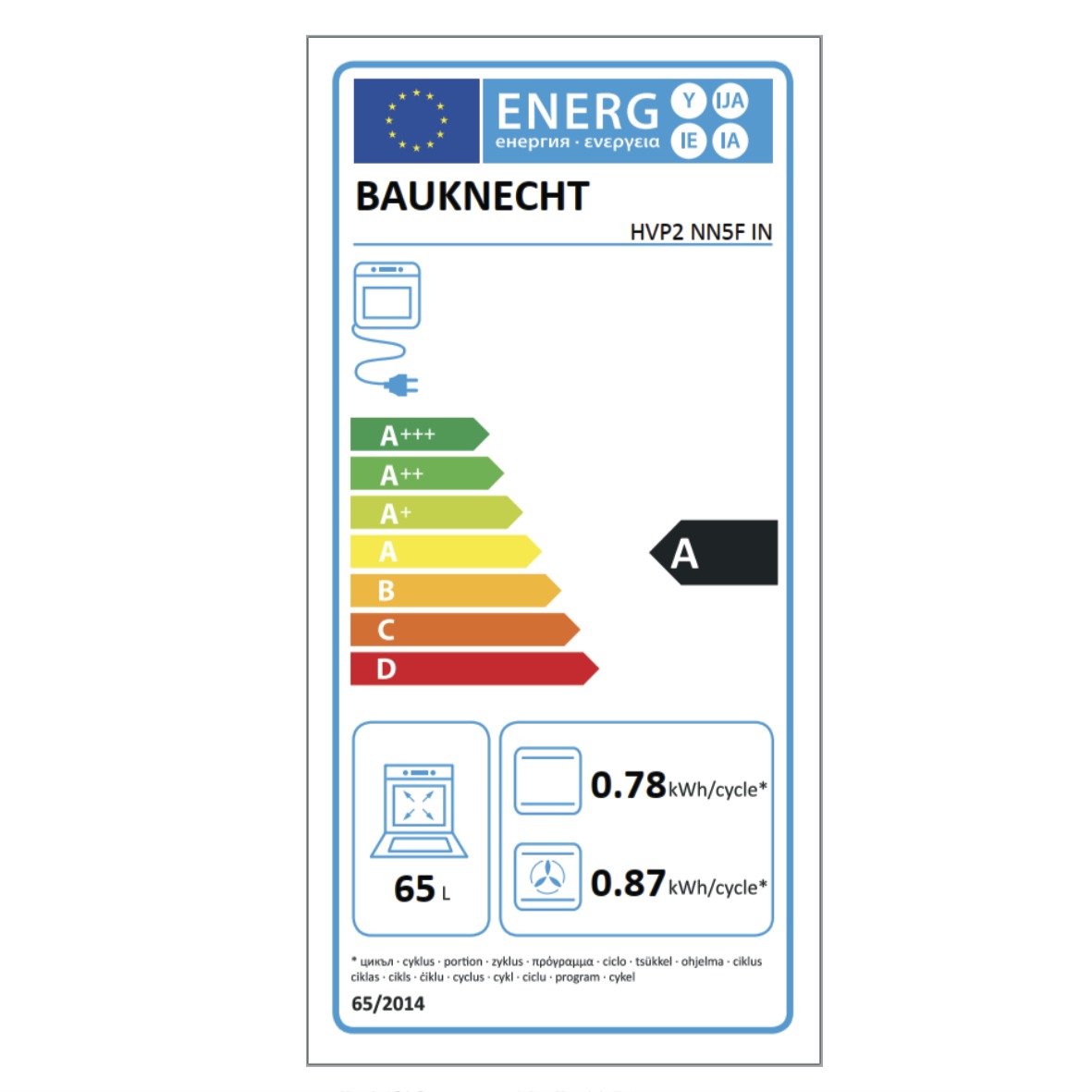 Bauknecht HEKOS200 Herdset Heißluftbackofen + Glaskeramikkochfeld