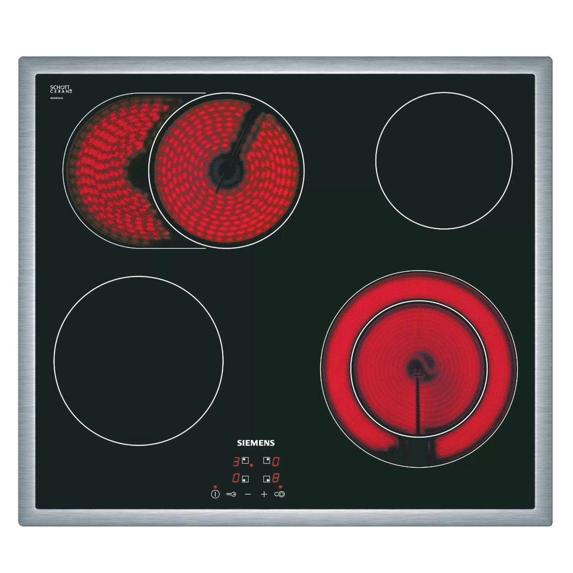 SIEMENS ET645HN17E Autarkes Glaskeramikkochfeld 60cm mit Edelstahlrahmen