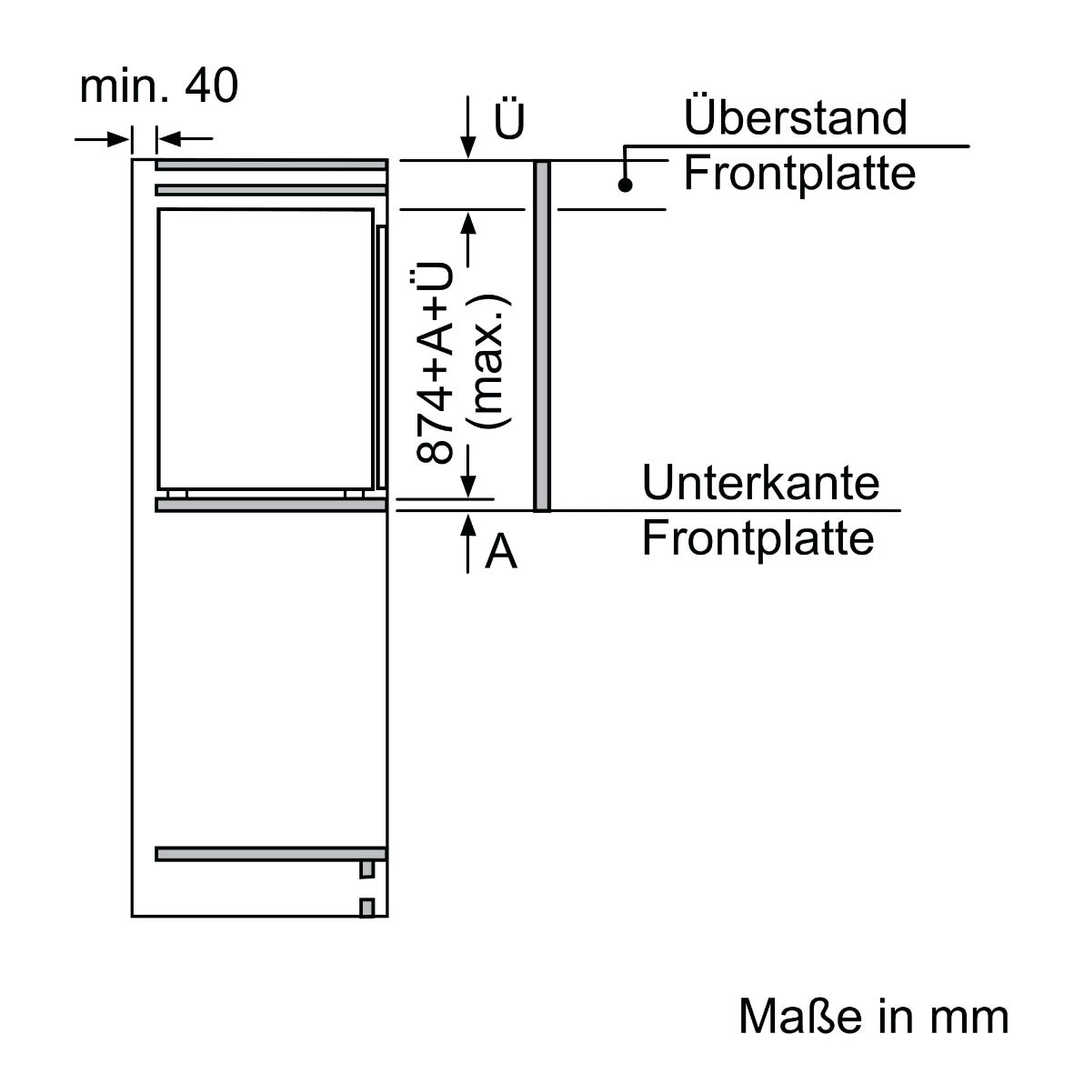 SIEMENS KI22LVFE0 Einbaukühlschrank 88x56cm mit Gefrierfach