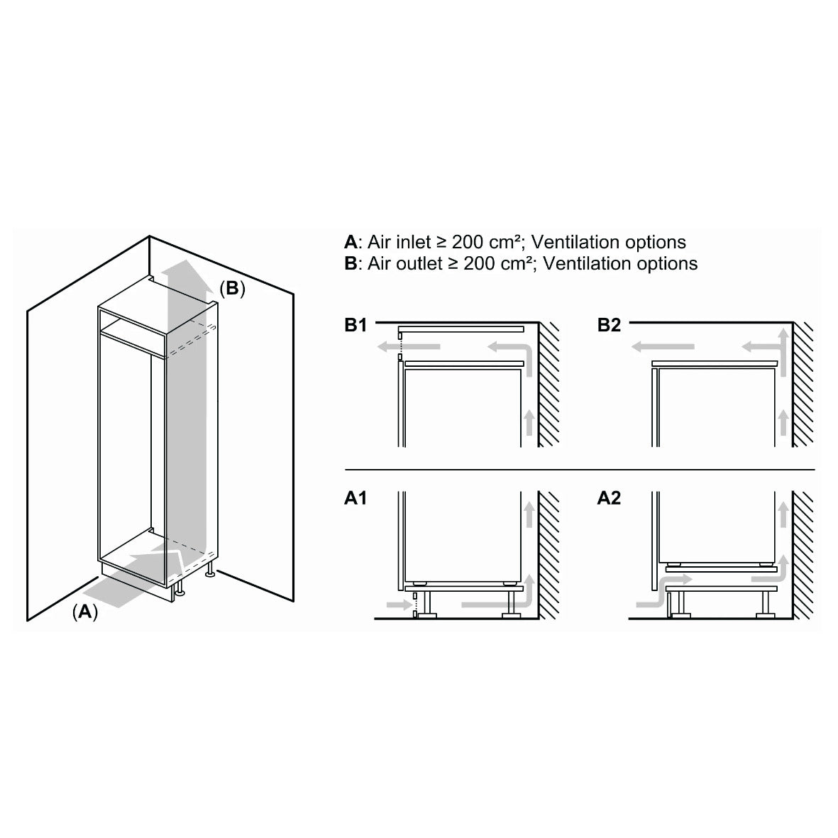 SIEMENS KI22LVFE0 Einbaukühlschrank 88x56cm mit Gefrierfach