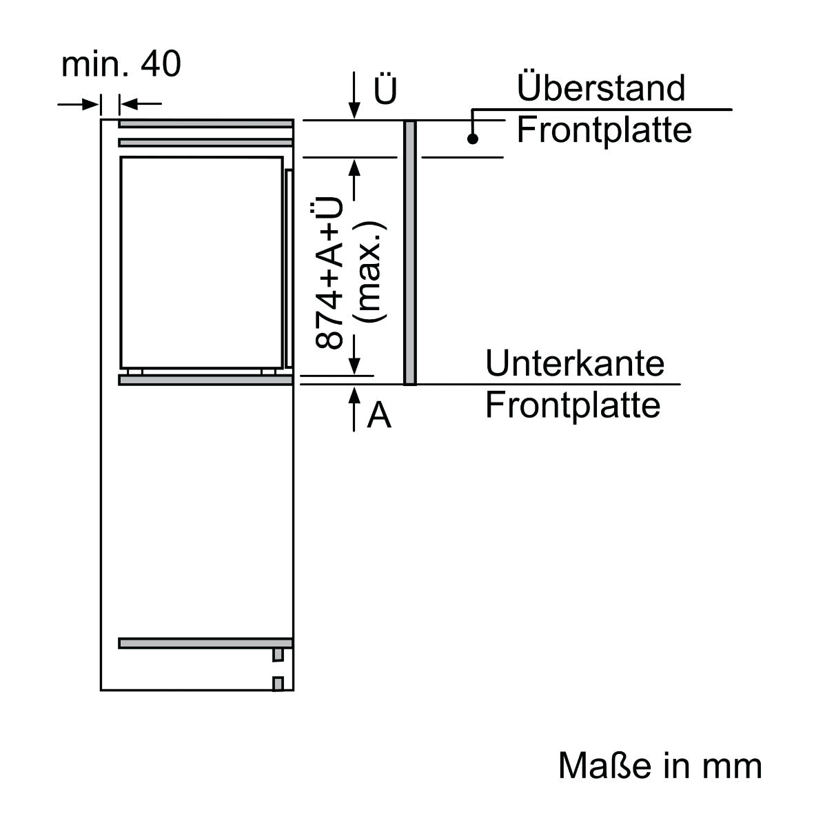 SIEMENS KI21RVFE0 Einbaukühlschrank 88x56cm