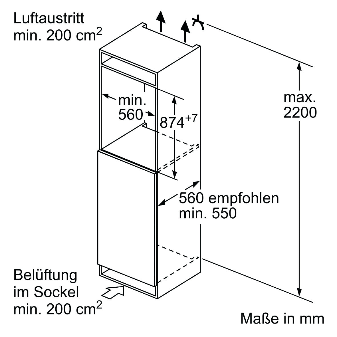 SIEMENS KI21RVFE0 Einbaukühlschrank 88x56cm
