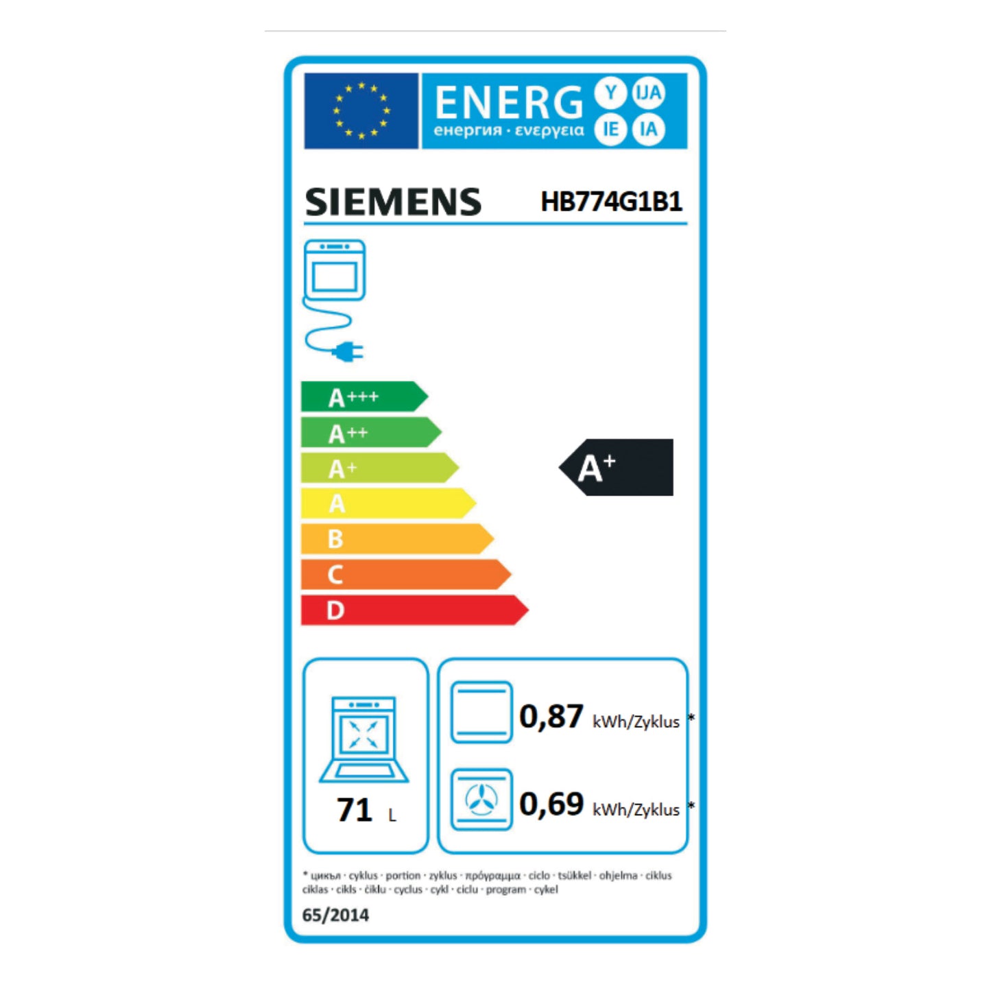 Siemens HB774G1B1 Einbaubackofen autark