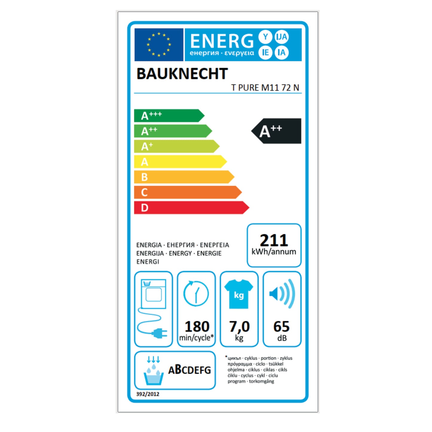 Bauknecht TPureM1172N Wärmepumpentrockner 7kg