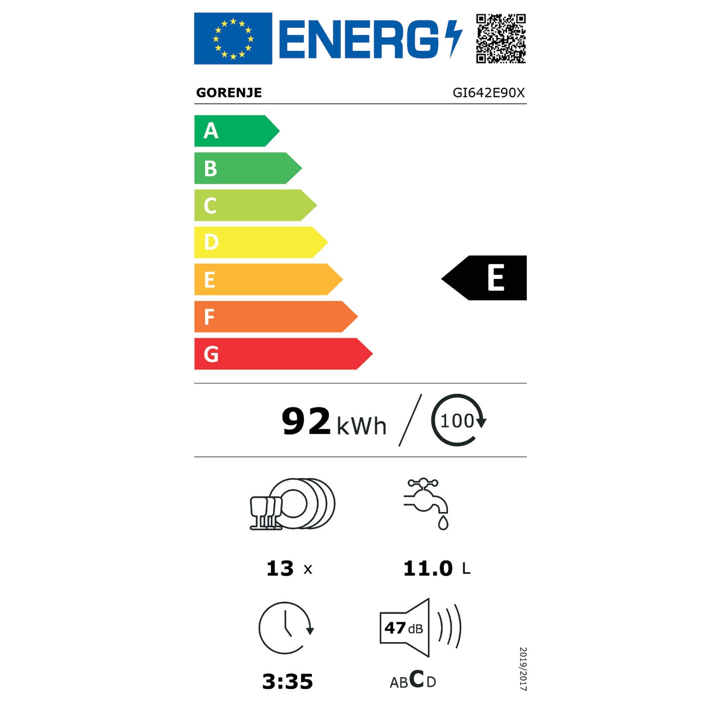 Gorenje GI642E90X Geschirrspüler teilintegriert