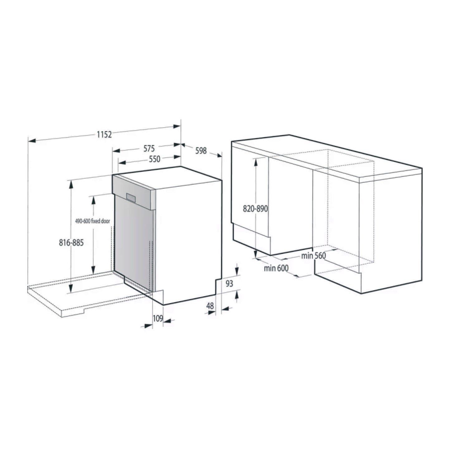 Gorenje GI642E90X Geschirrspüler teilintegriert