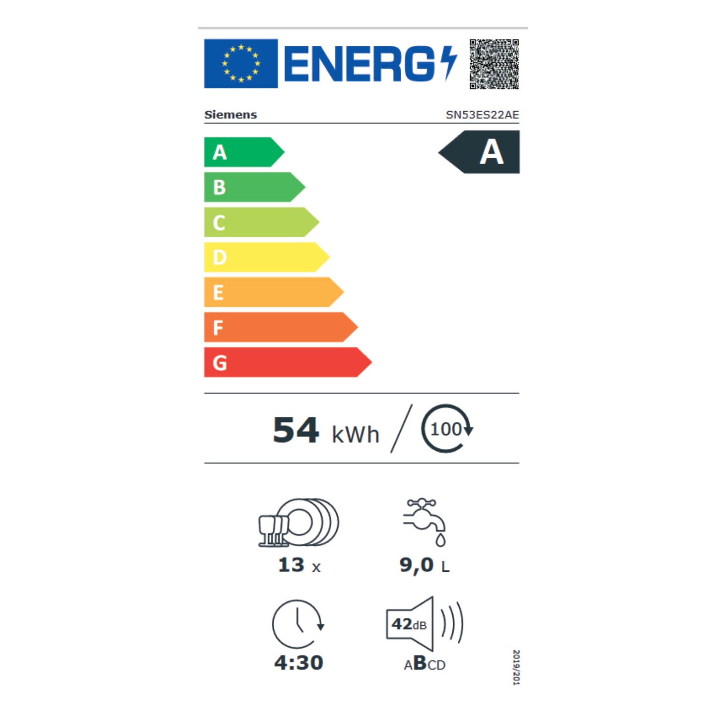 Siemens SN53ES22AE Geschirrspüler teilintegriert