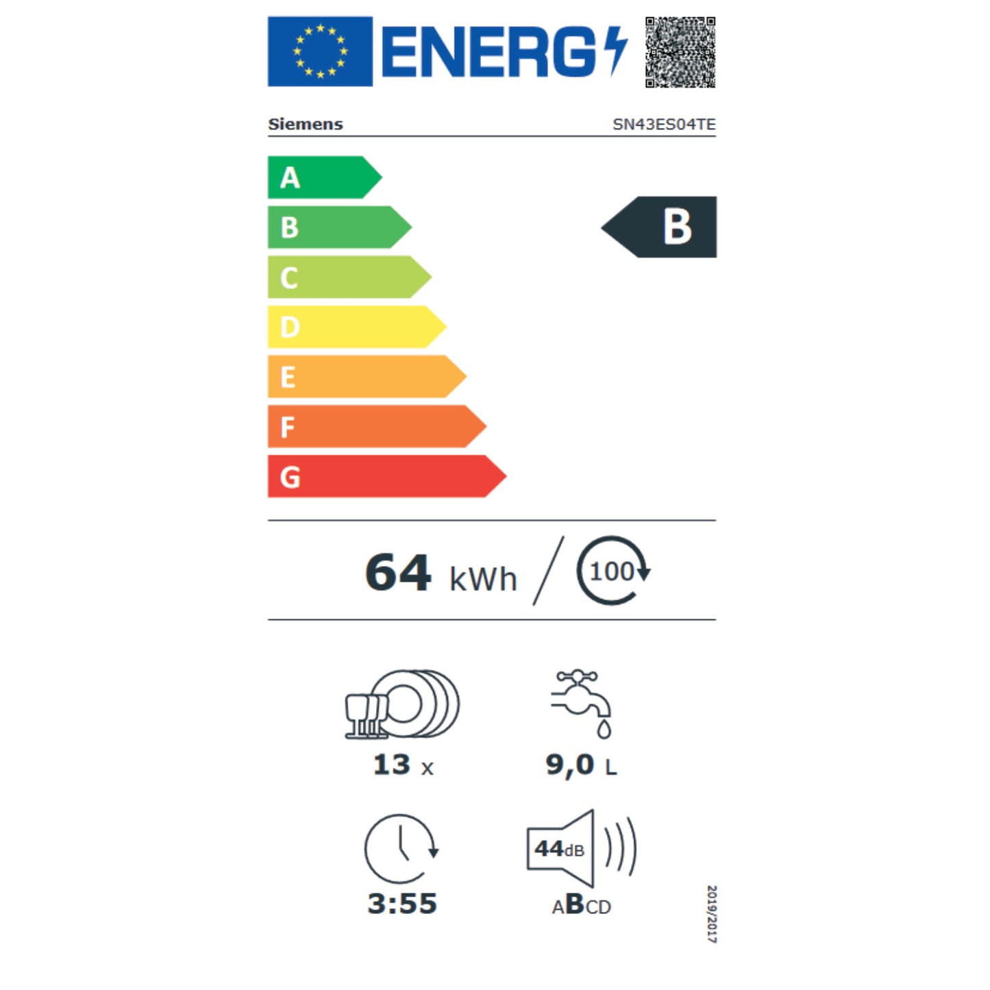 Siemens SN43ES04TE Geschirrspüler Unterbau