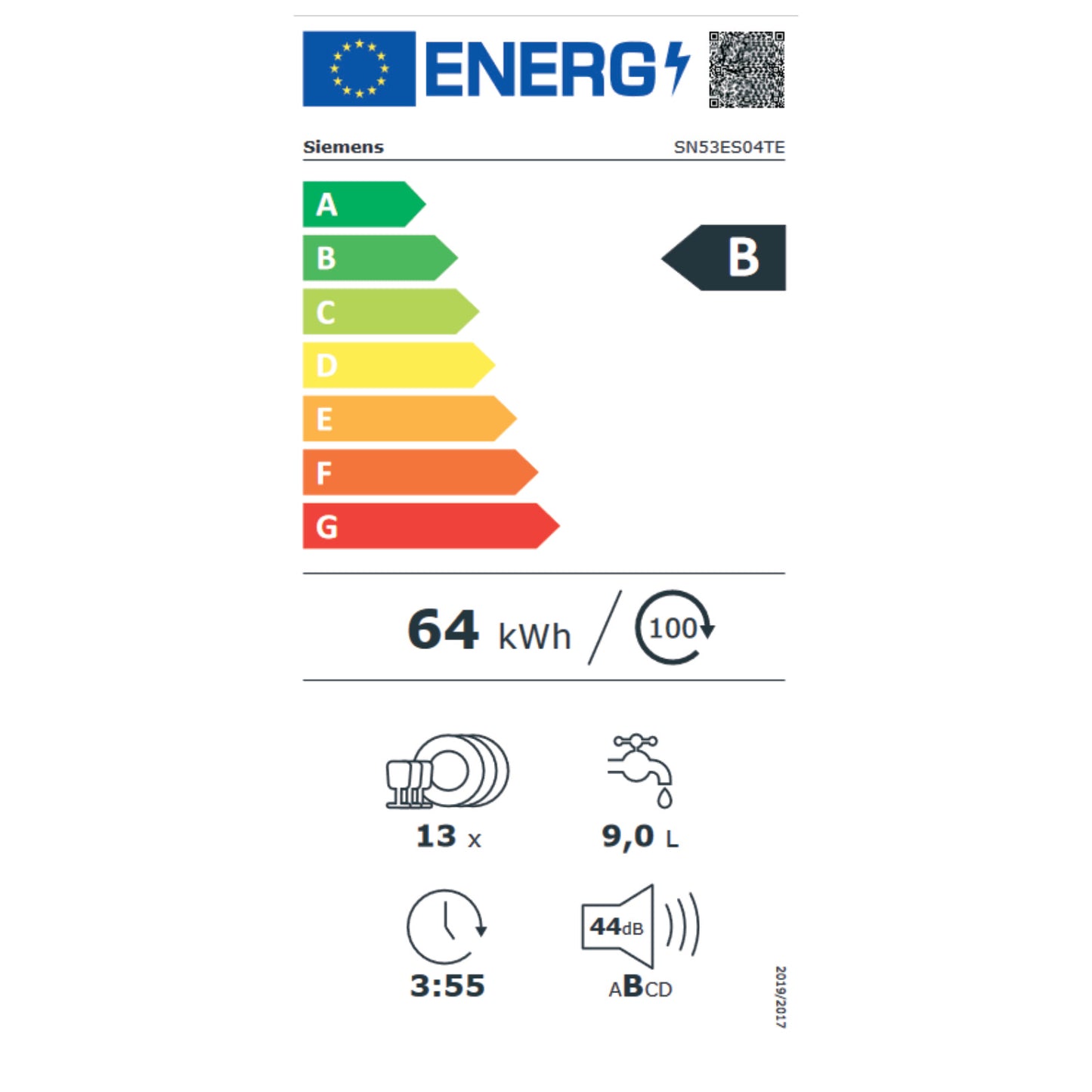 Siemens SN53ES04TE Geschirrspüler teilintegriert