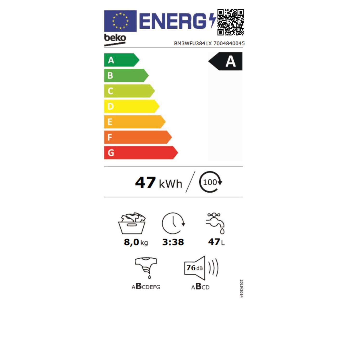 Beko BM3WFU3841X Waschmaschine 8kg