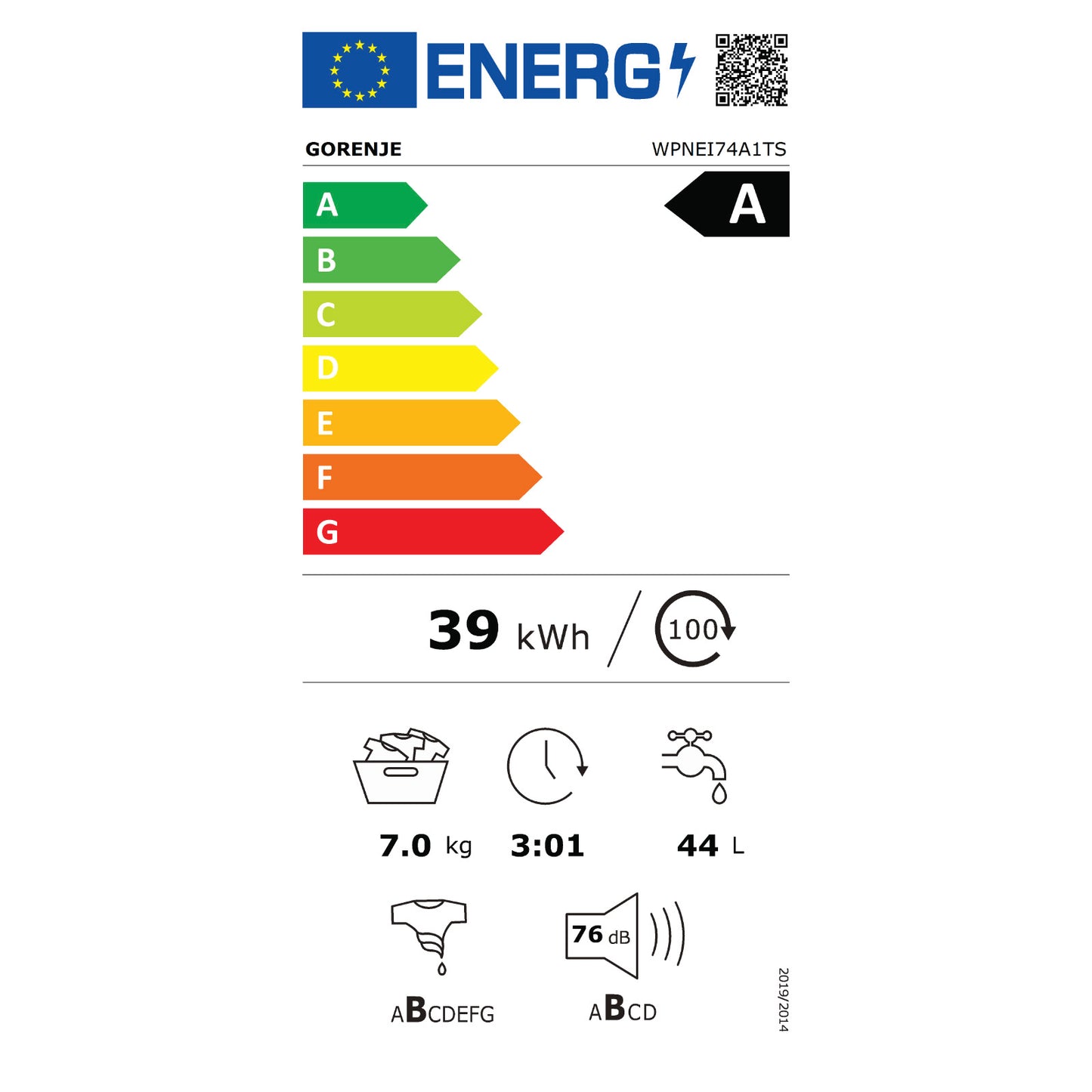 Gorenje WPNEI74A1TS Waschmaschine 7kg