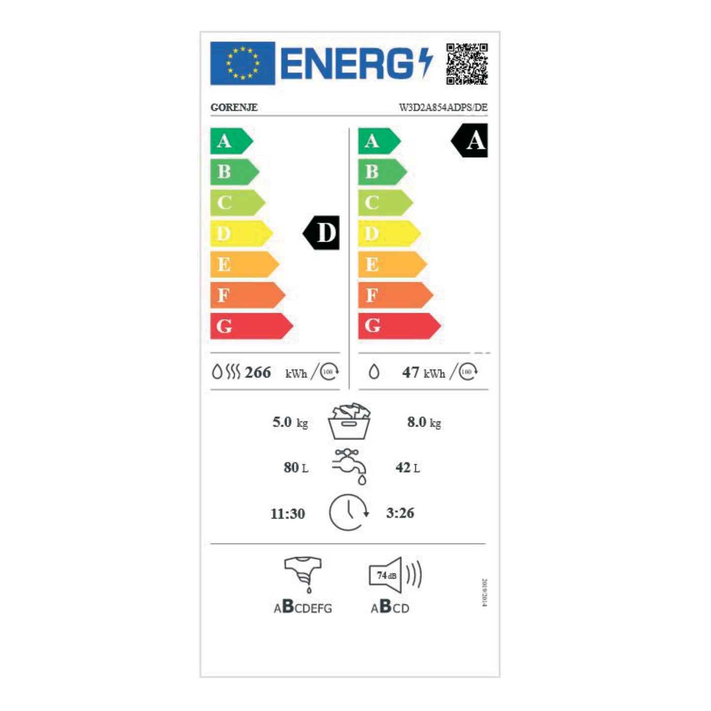 Gorenje W3D2A854ADPS/DE Waschtrockner 8kg/5kg