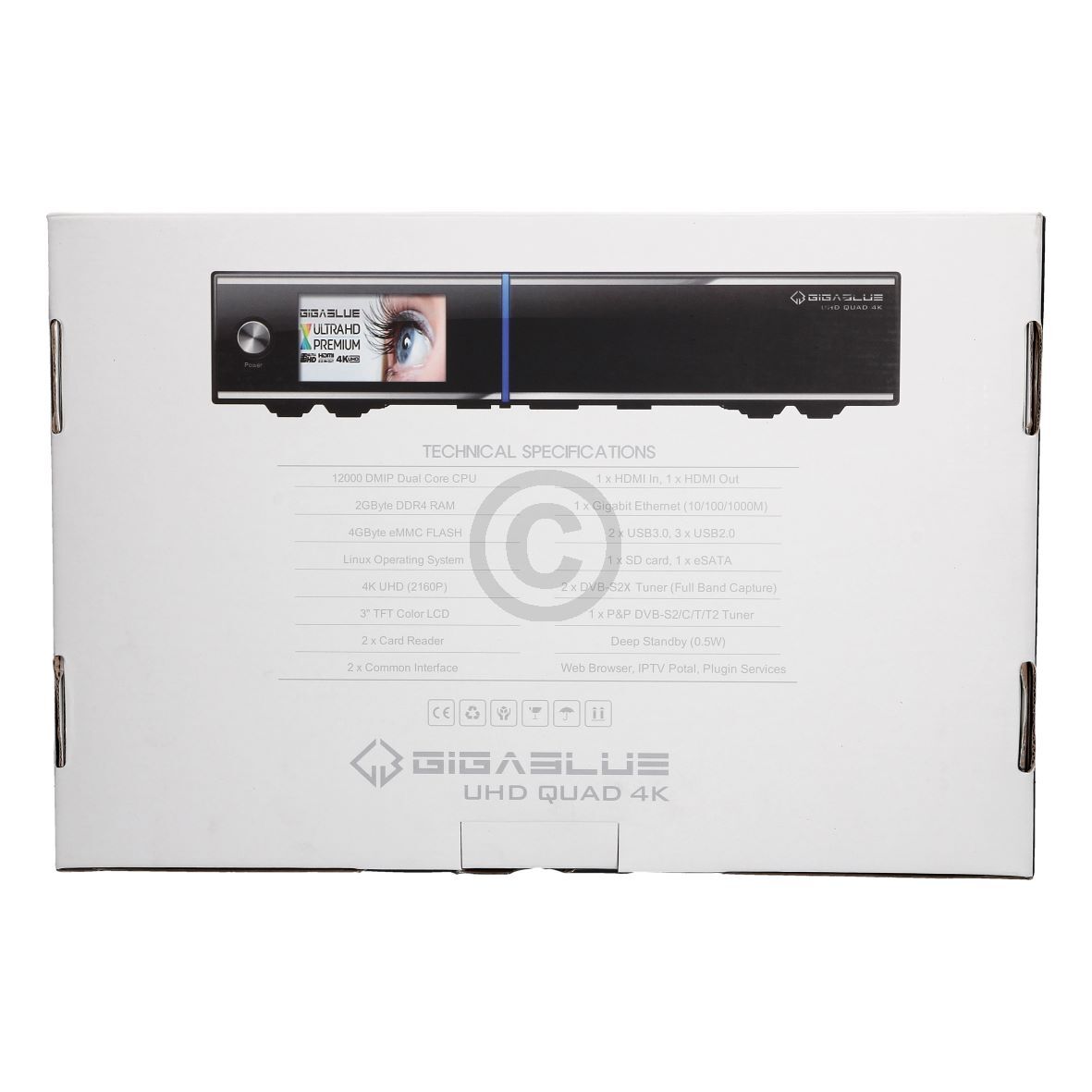 Receiver GigaBlue UHD Quad 4K / 2x DVB-S2x FBC Tuner