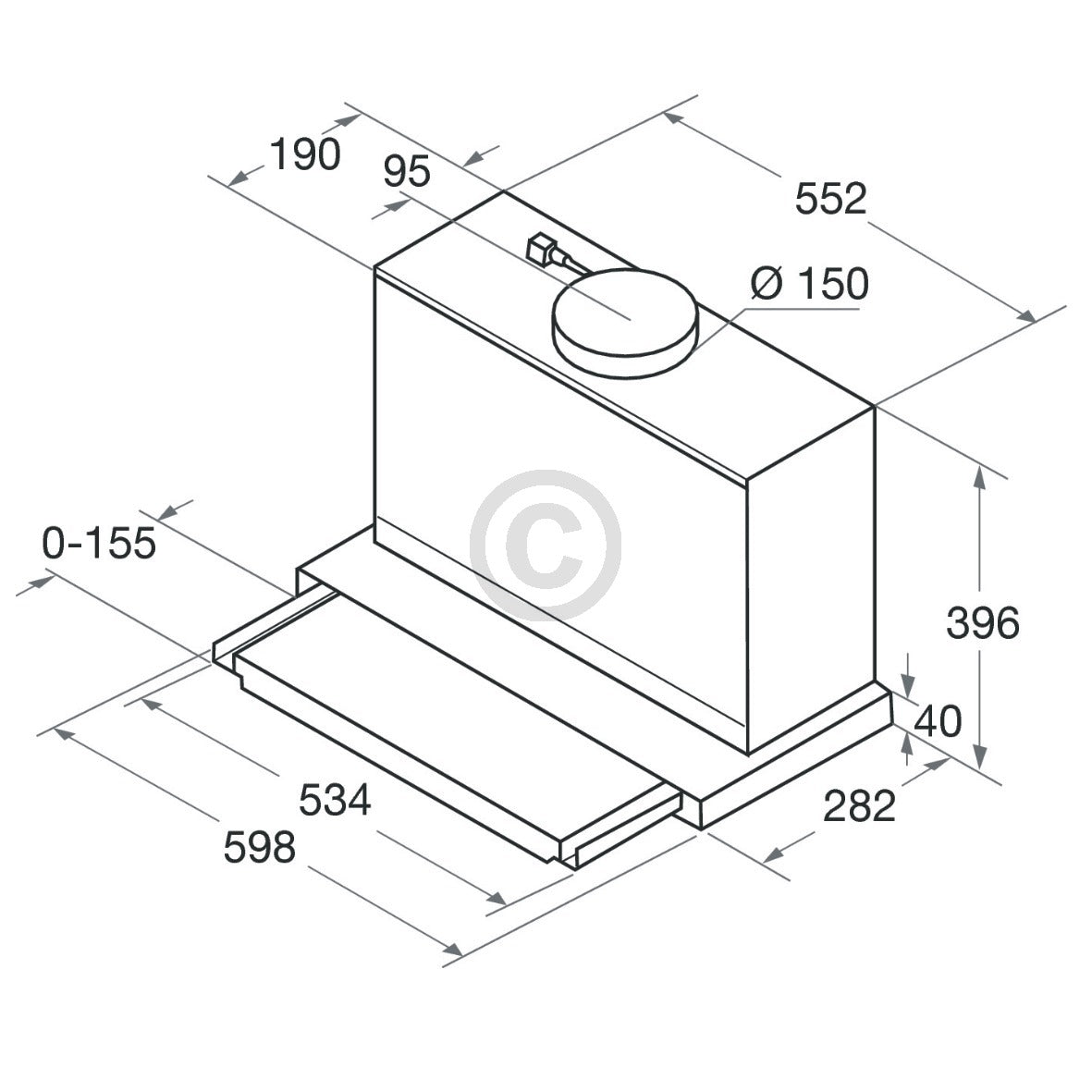 Bauknecht DBAH64LMX Dunstabzugshaube 60cm Flachschirm zum Schrankeinbau