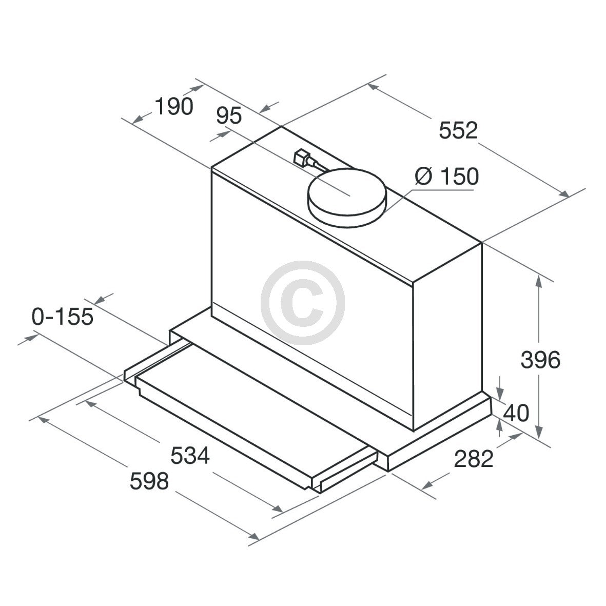 Bauknecht DBAH65LMX Dunstabzugshaube 60cm Flachschirm zum Schrankeinbau