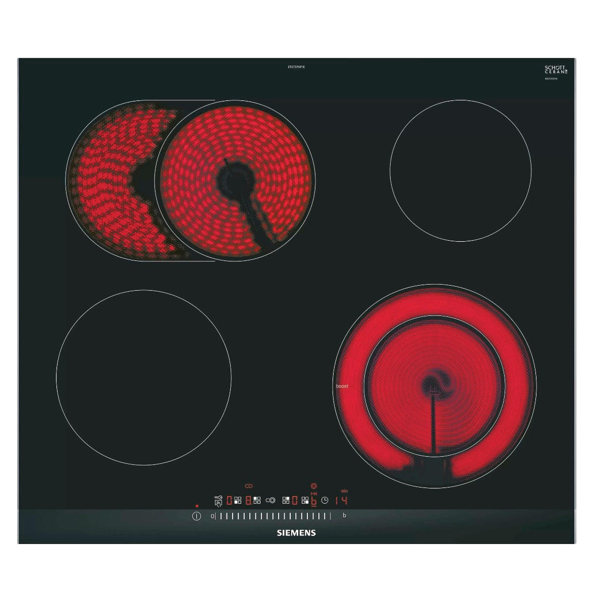 SIEMENS ET675FNP1E autarkes Glaskeramikkochfeld mit Facettendesign