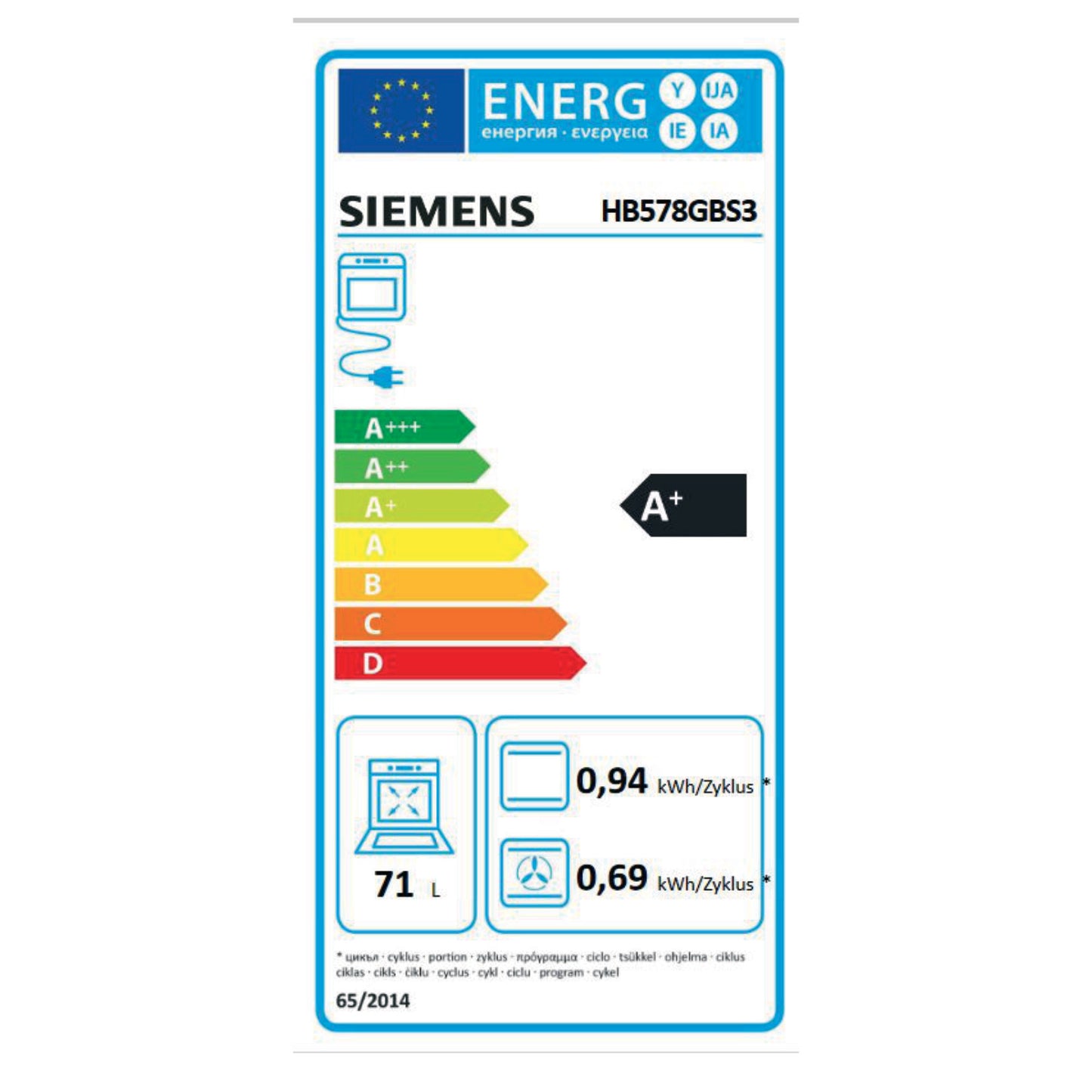 Siemens HB578GBS3 Einbaubackofen autark